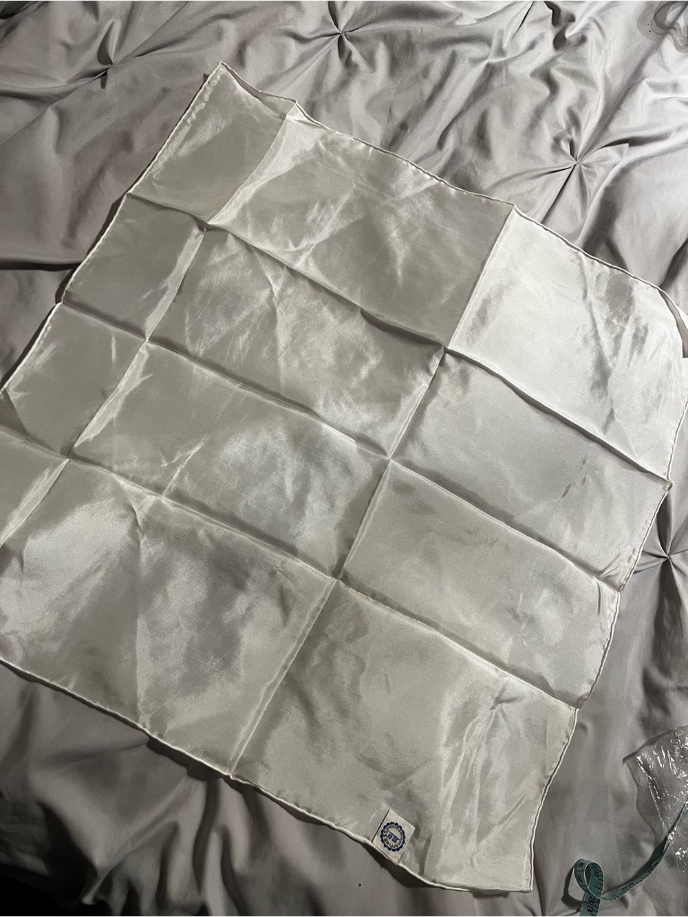 100% Silk-cream/White Decorative Scarf / Handkerchief